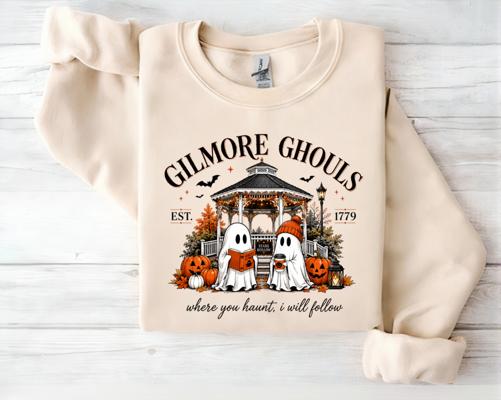 Gilmore Ghouls Sweatshirt, Cozy Book Club Sweater, Autumn Reading Ghost Crewneck, Gift for Book Lovers