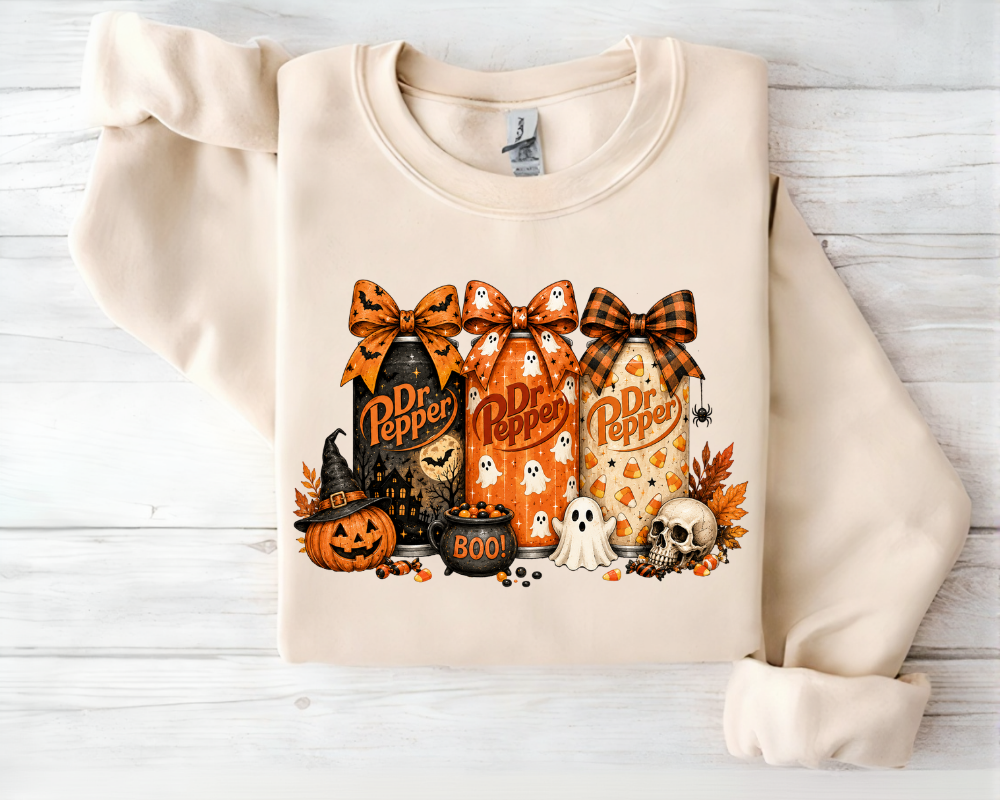 Spooky Soda Halloween Sweatshirt, Vintage Spooky Season Shirt, Cute Fall Halloween Tee, Ghost Fall Shirt, Coffee & Soda Lover Gift