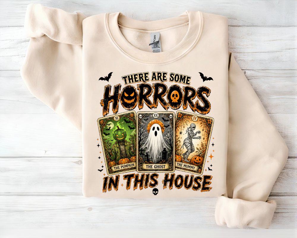 Halloween Tarot Cards Sweatshirt, Vintage Horror Halloween Crewneck, Ghost Pumpkin Mummy Shirt, Spooky Tarot Shirt