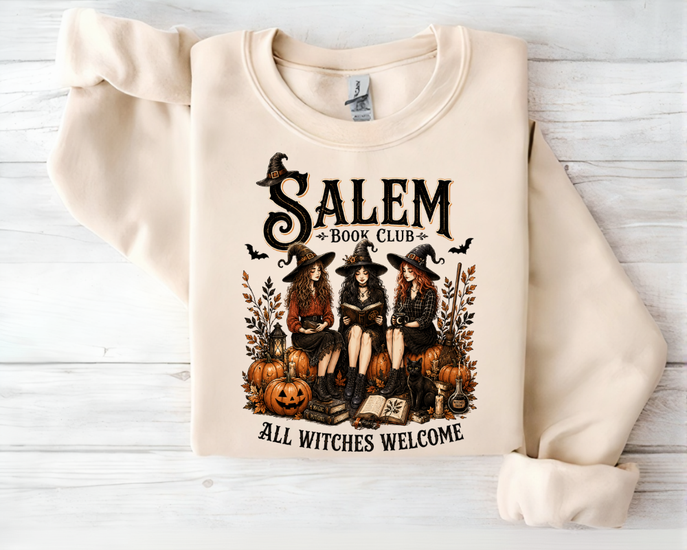 Salem Book Club Sweatshirt, Halloween Book Lover Crewneck, Witchy Book Club Shirt, Cozy Reader Gift for Women