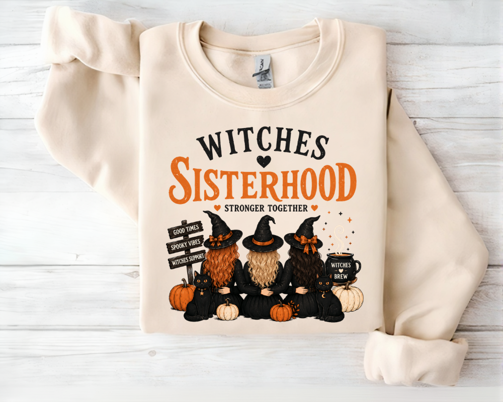 Witches Sisterhood Halloween Sweatshirt, Stronger Together Witch Crewneck, Cozy Fall Sweatshirt, Best Friends Halloween Gift for Women