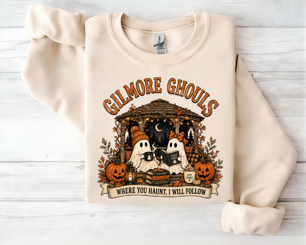 Gilmore Ghouls Halloween Sweatshirt, Ghost Book Club Crewneck, Spooky Season Shirt, Fall Ghost Sweatshirt, Cozy Autumn Sweatshirt