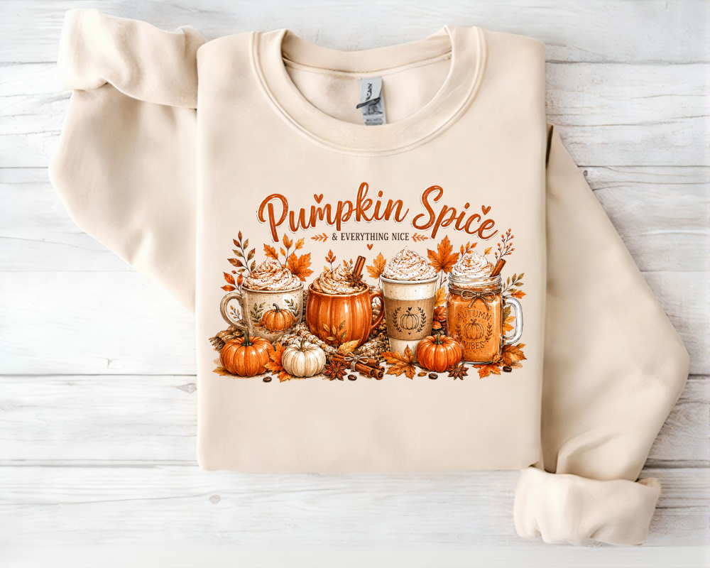 Pumpkin Spice Sweatshirt, Fall Coffee Sweatshirt, Autumn Crewneck for Women