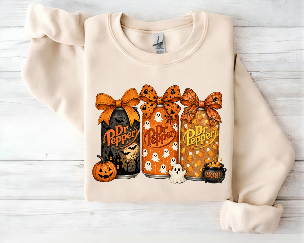 Spooky Soda Sweatshirt, Halloween Ghost Crewneck, Vintage Spooky Season Shirt, Cute Fall Graphic Tee, Soda Lover Gift for Women