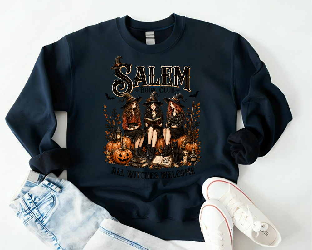 Salem Book Club Sweatshirt, Halloween Book Lover Crewneck, Witchy Book Club Shirt, Cozy Reader Gift for Women