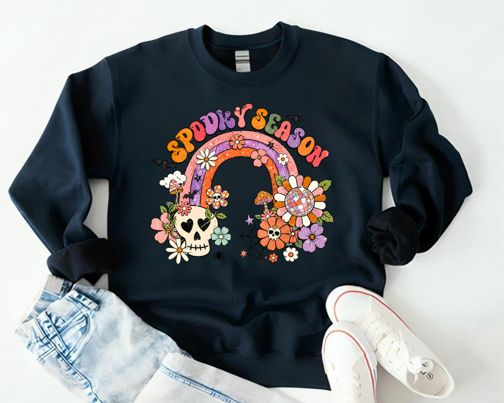 Retro Spooky Season Halloween Sweatshirt