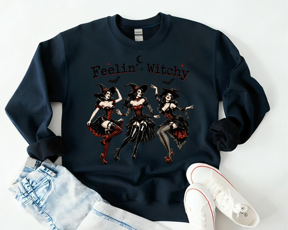 Halloween Witch Sweatshirt, Witch Aesthetic Crewneck, Spooky Season Sweatshirt, Gothic Halloween Sweatshirt for Women