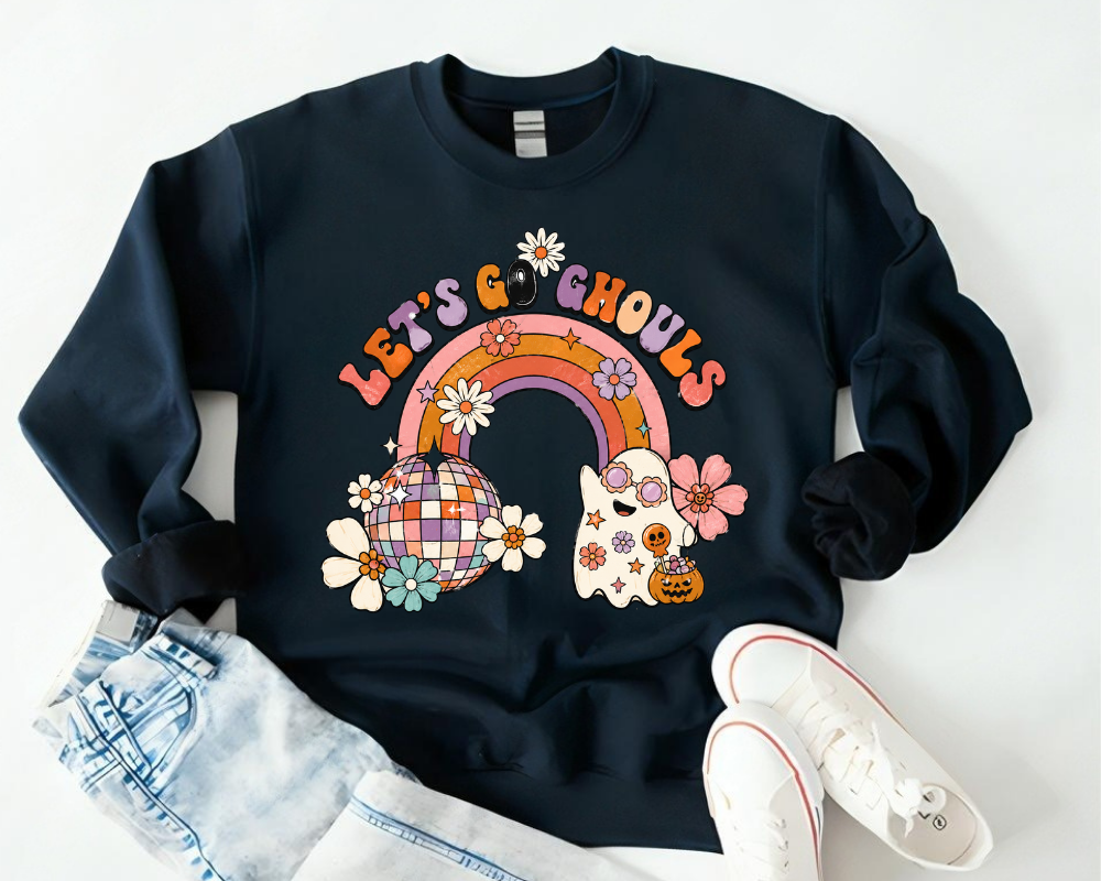 Retro Let’s Go Ghouls Halloween Sweatshirt