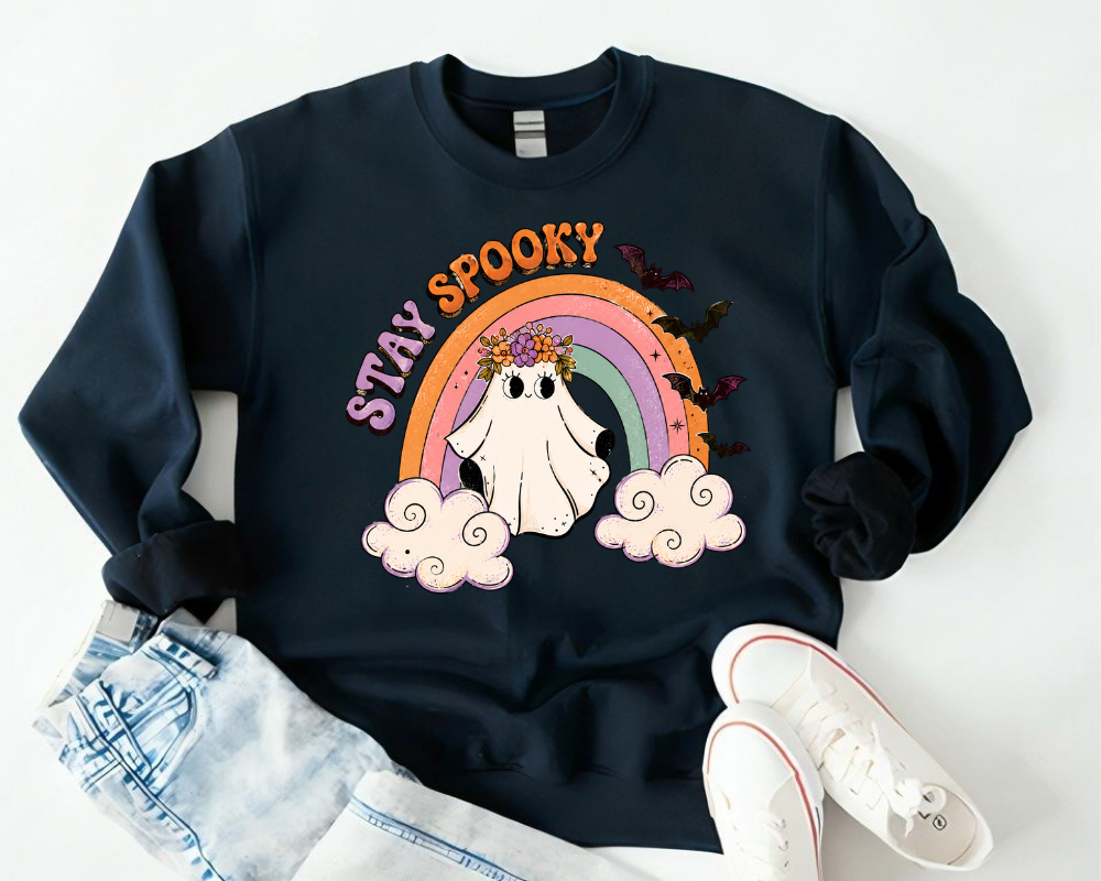 Retro Stay Spooky Ghost Halloween Sweatshirt
