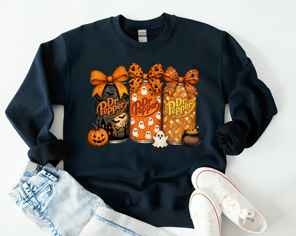 Spooky Soda Sweatshirt, Halloween Ghost Crewneck, Vintage Spooky Season Shirt, Cute Fall Graphic Tee, Soda Lover Gift for Women