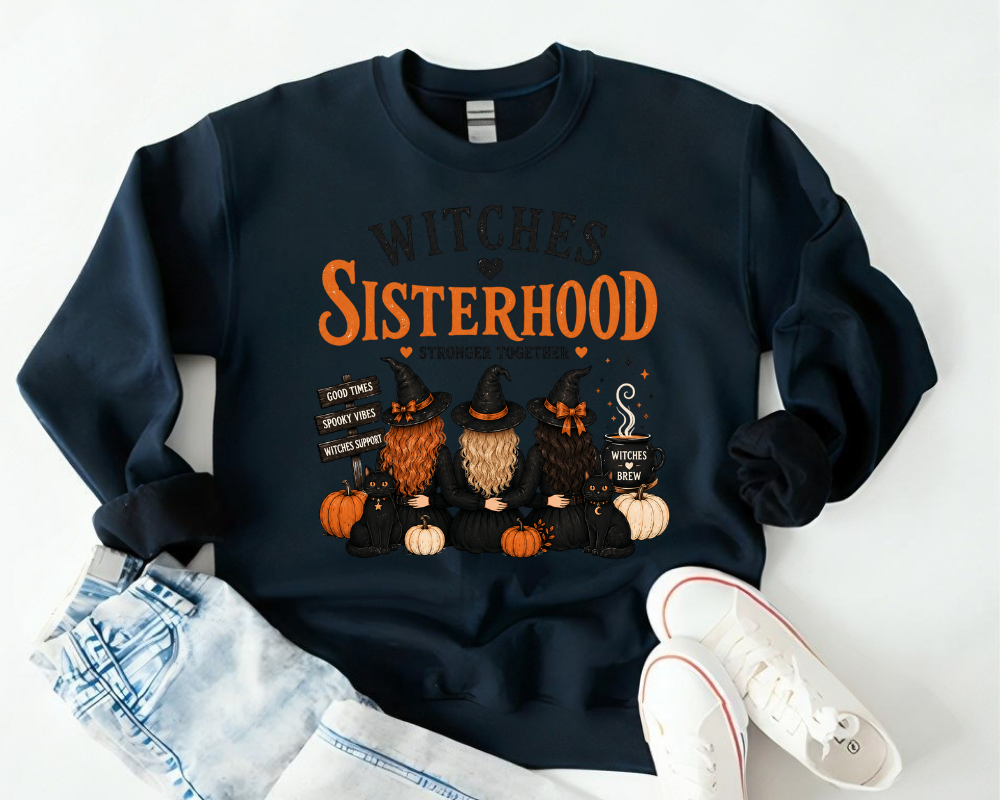 Witches Sisterhood Halloween Sweatshirt, Stronger Together Witch Crewneck, Cozy Fall Sweatshirt, Best Friends Halloween Gift for Women