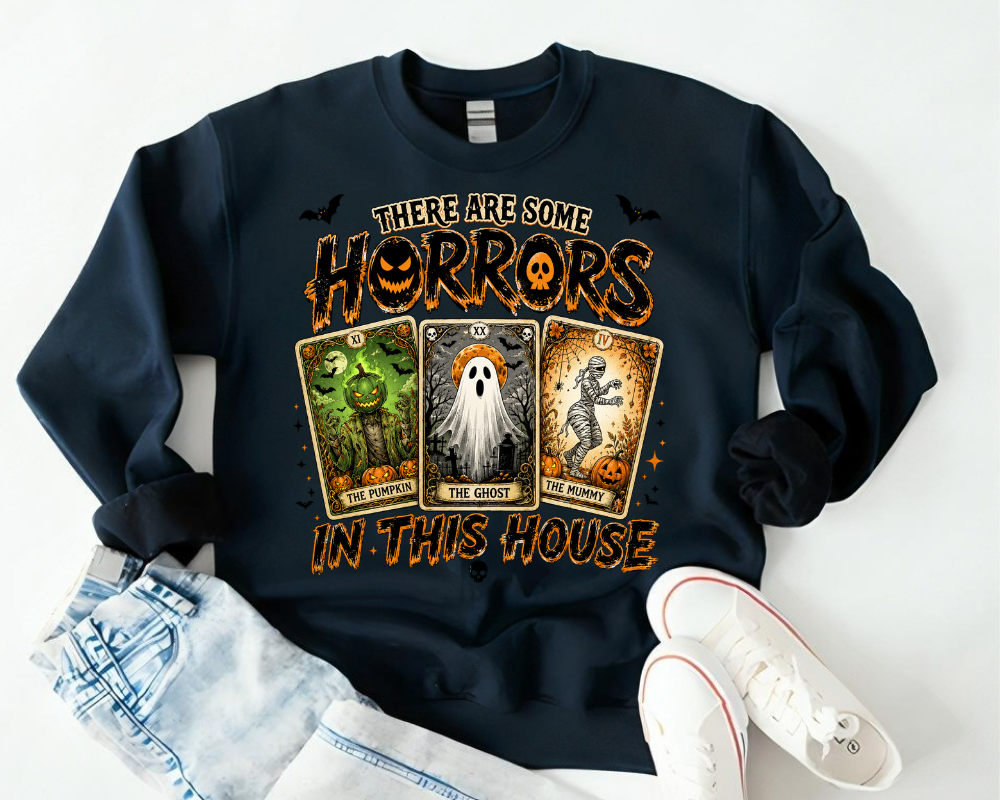 Halloween Tarot Cards Sweatshirt, Vintage Horror Halloween Crewneck, Ghost Pumpkin Mummy Shirt, Spooky Tarot Shirt