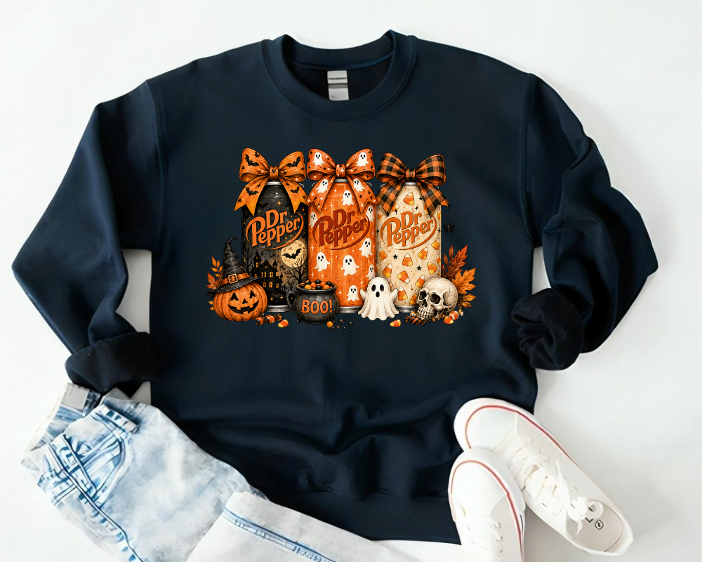 Spooky Soda Halloween Sweatshirt, Vintage Spooky Season Shirt, Cute Fall Halloween Tee, Ghost Fall Shirt, Coffee & Soda Lover Gift