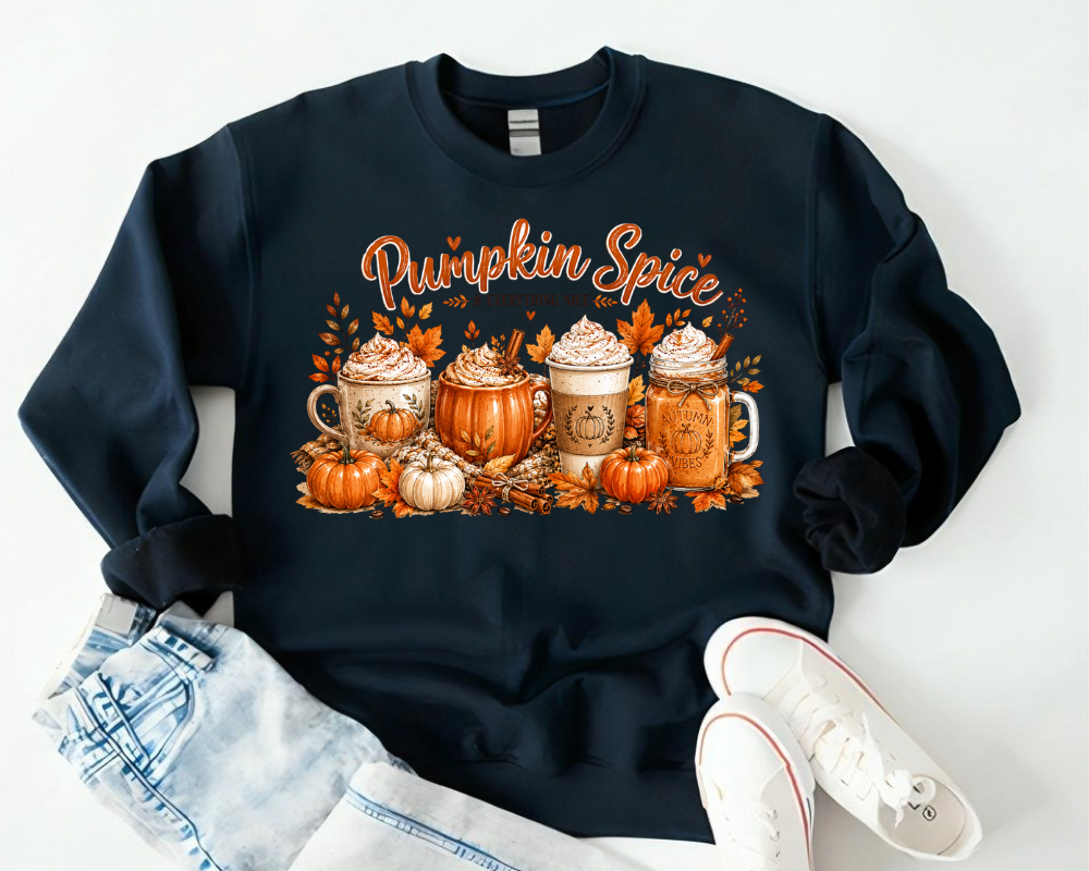 Pumpkin Spice Sweatshirt, Fall Coffee Sweatshirt, Autumn Crewneck for Women