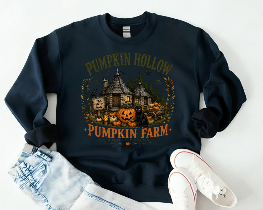 Pumpkin Farm Sweatshirt, Pumpkin Patch Halloween Crewneck, Cozy Fall Sweatshirt, Spooky Season Shirt, Autumn Harvest Gift for Women