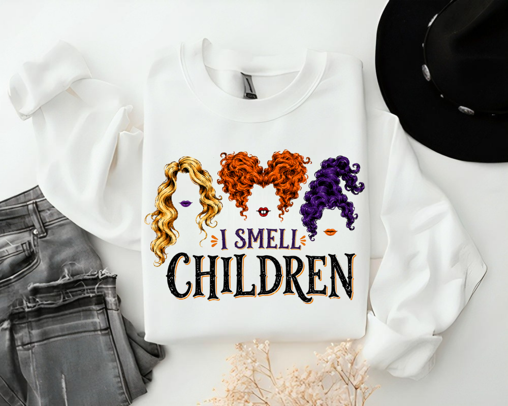 I Smell Children, Hocus Pocus Halloween Sweatshirt, Witch Sisters Spooky Season Crewneck, Vintage Fall Graphic Shirt, Halloween Gift for Women