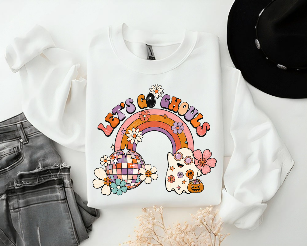 Retro Let’s Go Ghouls Halloween Sweatshirt