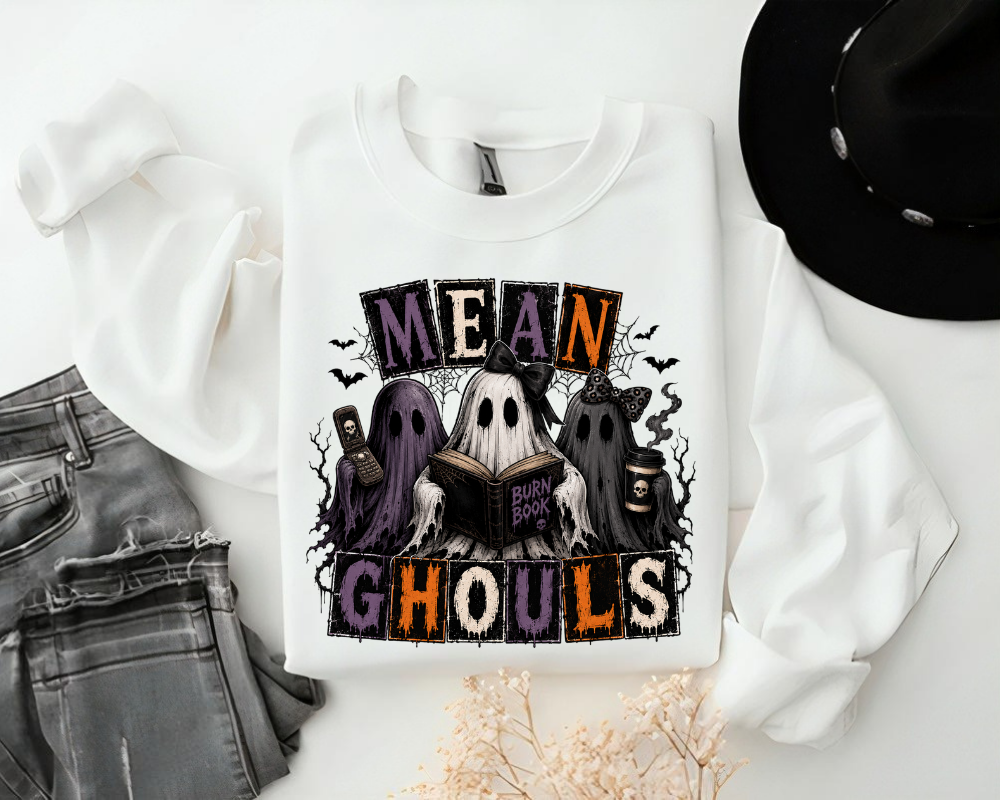 Mean Ghouls - Halloween Ghost Sweatshirt, Spooky Season Crewneck, Cute Ghost Shirt, Funny Halloween Gift for Women