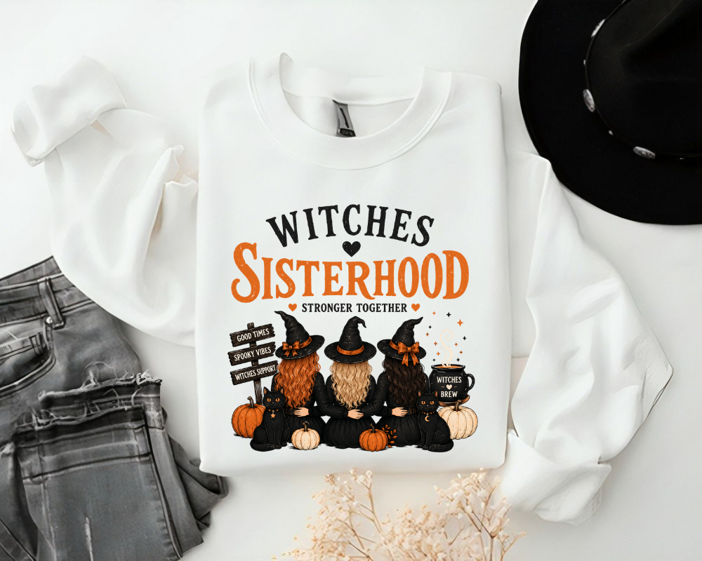 Witches Sisterhood Halloween Sweatshirt, Stronger Together Witch Crewneck, Cozy Fall Sweatshirt, Best Friends Halloween Gift for Women