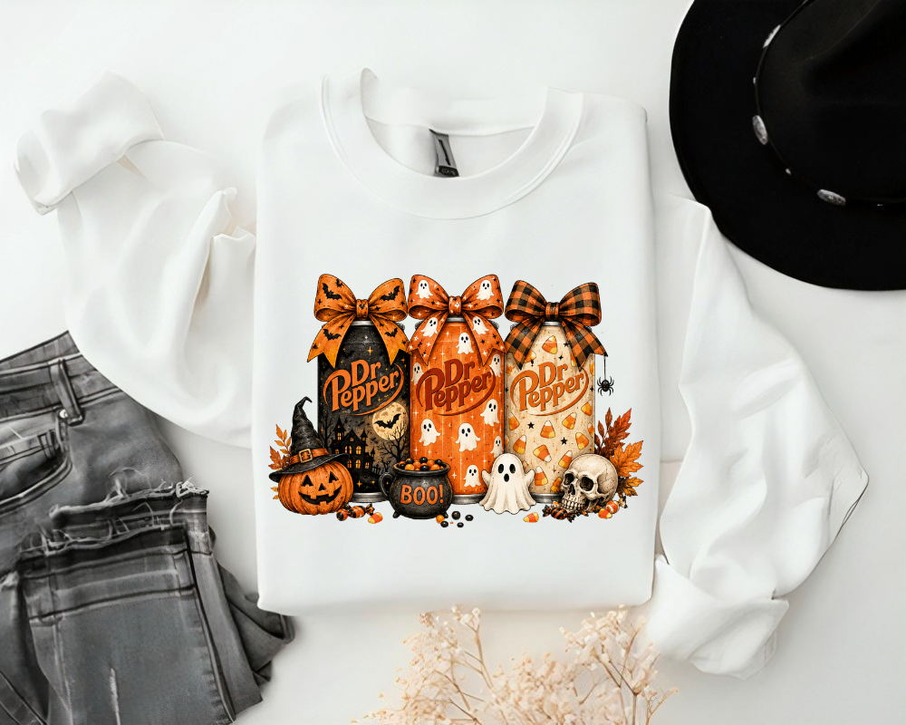 Spooky Soda Halloween Sweatshirt, Vintage Spooky Season Shirt, Cute Fall Halloween Tee, Ghost Fall Shirt, Coffee & Soda Lover Gift