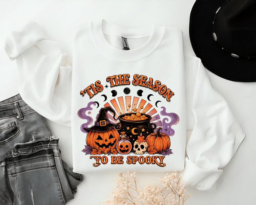 Vintage Tis the Season to Be Spooky Halloween Sweatshirt