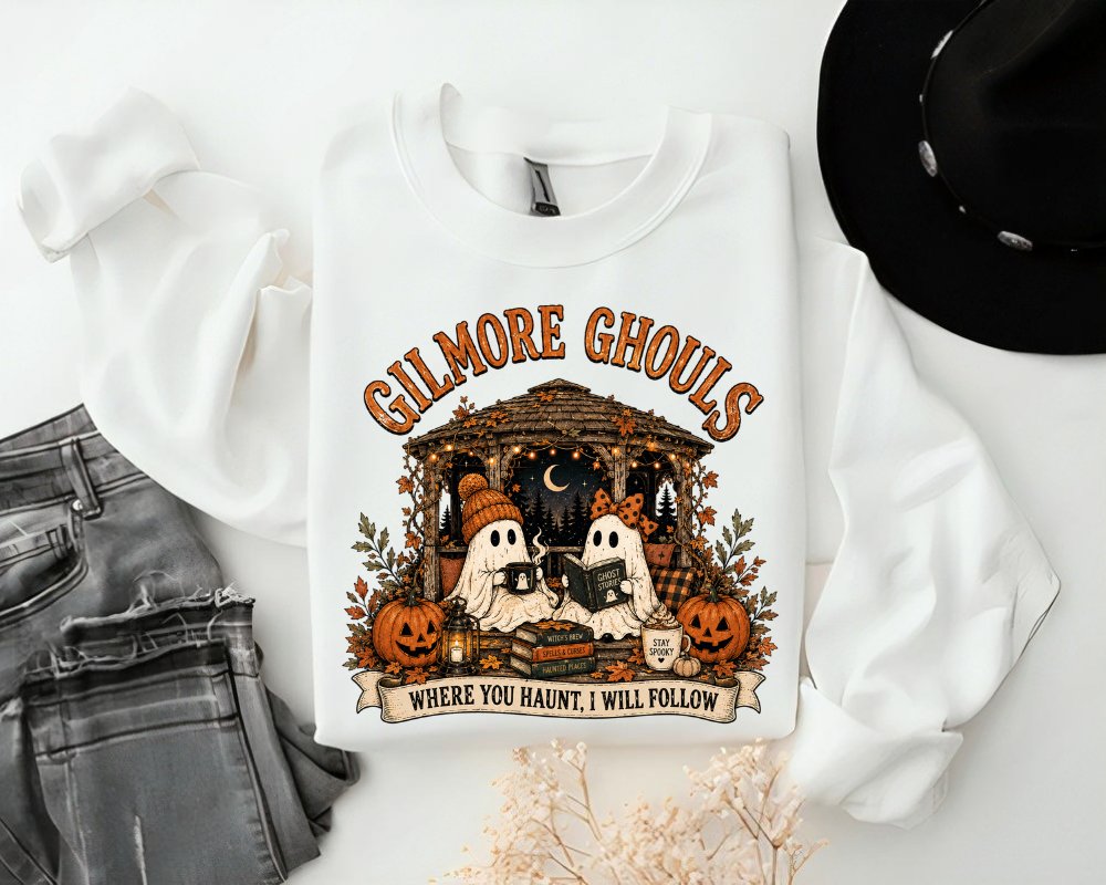 Gilmore Ghouls Halloween Sweatshirt, Ghost Book Club Crewneck, Spooky Season Shirt, Fall Ghost Sweatshirt, Cozy Autumn Sweatshirt
