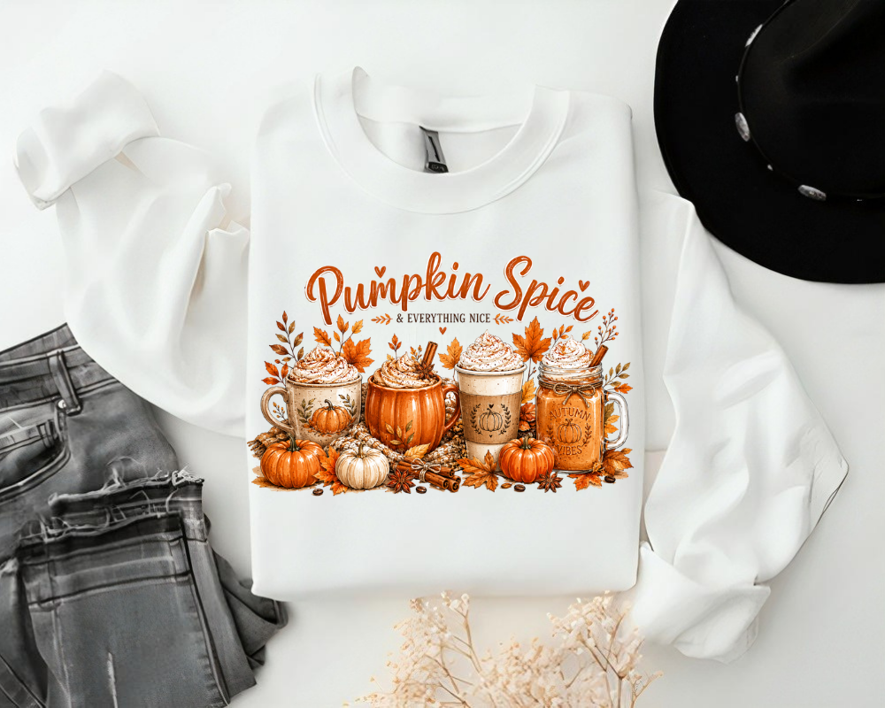 Pumpkin Spice Sweatshirt, Fall Coffee Sweatshirt, Autumn Crewneck for Women