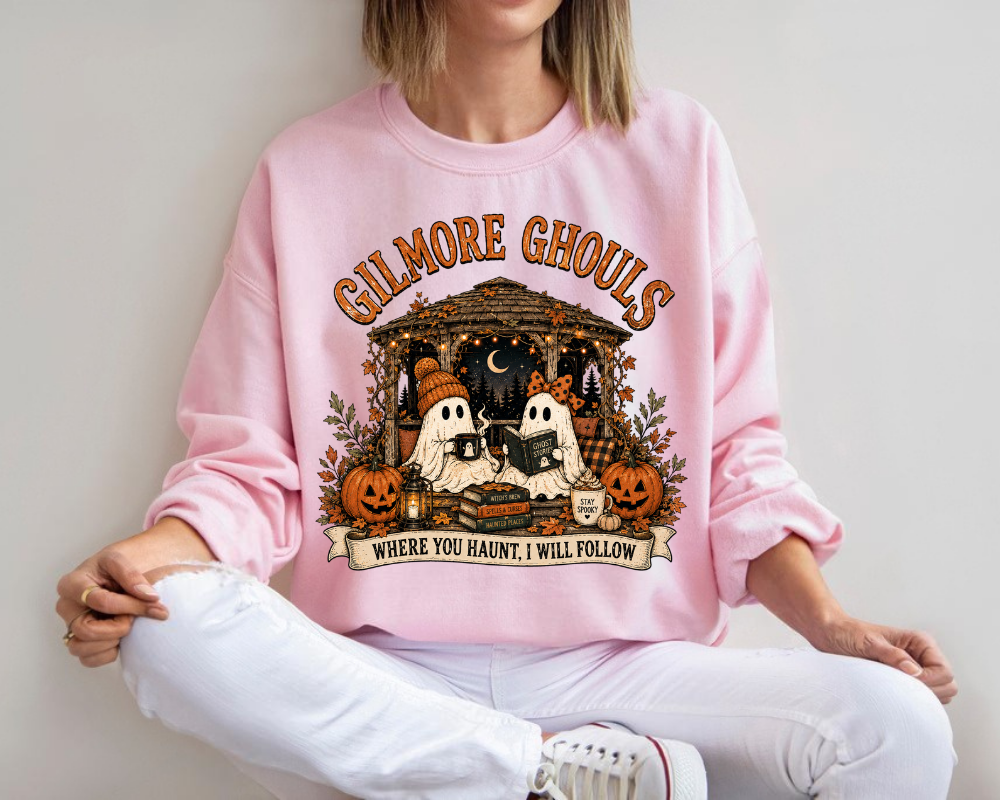Gilmore Ghouls Halloween Sweatshirt, Ghost Book Club Crewneck, Spooky Season Shirt, Fall Ghost Sweatshirt, Cozy Autumn Sweatshirt