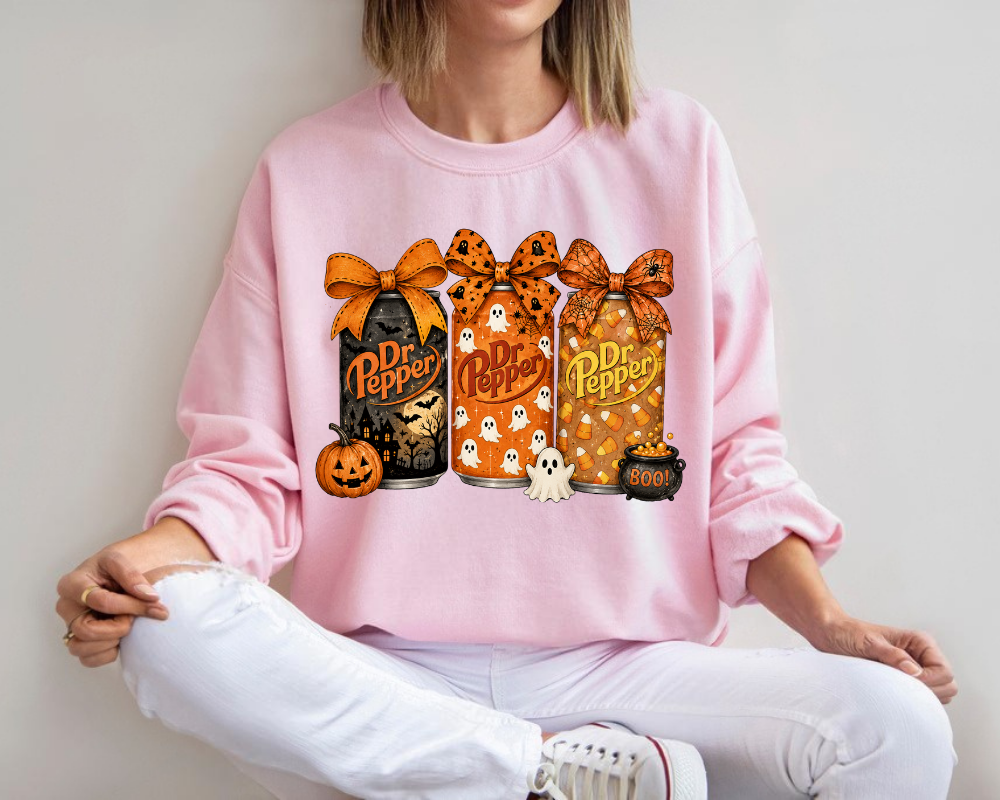 Spooky Soda Sweatshirt, Halloween Ghost Crewneck, Vintage Spooky Season Shirt, Cute Fall Graphic Tee, Soda Lover Gift for Women