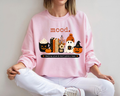 Mood Halloween Sweatshirt, Cute Ghost Pumpkin Coffee Crewneck, Cozy Fall Graphic Sweatshirt, Spooky Book Lover Pullover, Autumn Gift for Women