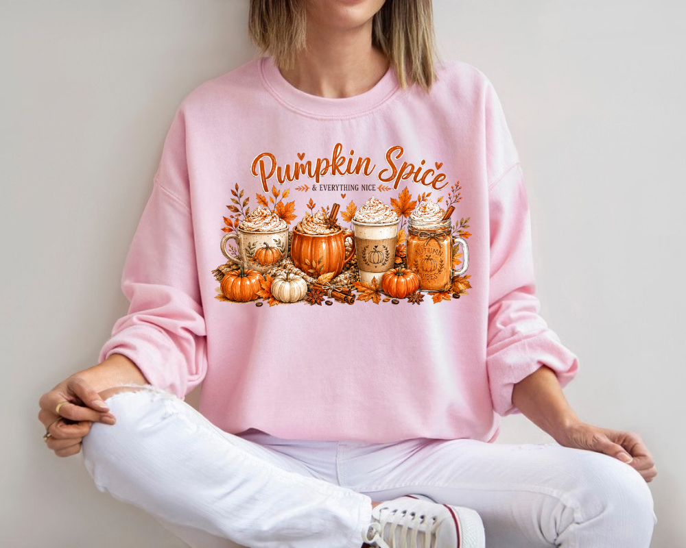 Pumpkin Spice Sweatshirt, Fall Coffee Sweatshirt, Autumn Crewneck for Women
