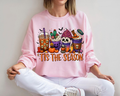 Tis The Season Halloween Coffee Sweatshirt, Spooky Season Crewneck, Pumpkin Spice Coffee Lover Shirt, Vintage Fall Graphic Pullover, Halloween Gift for Women