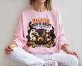 Haunted Movie Night Halloween Sweatshirt, Cute Ghost Crewneck, Cozy Spooky Season Gift for Women