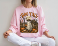 Boo Y'all Ghost Sweatshirt, Western Halloween Crewneck, Cowgirl Ghost Shirt, Pumpkin Patch Fall Sweatshirt