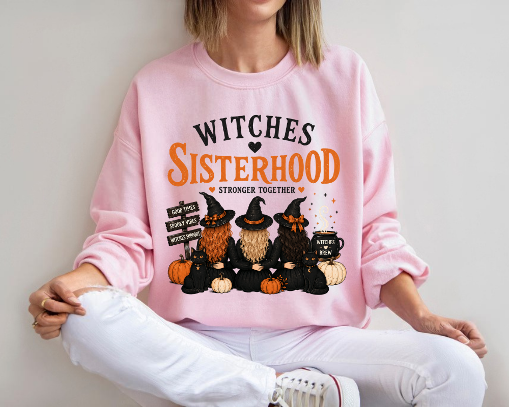 Witches Sisterhood Halloween Sweatshirt, Stronger Together Witch Crewneck, Cozy Fall Sweatshirt, Best Friends Halloween Gift for Women
