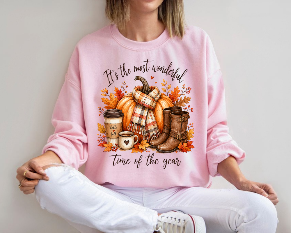 It's the Most Wonderful Time of the Year - Cozy Fall Sweatshirt, Pumpkin Spice Coffee Cozy Vibes Crewneck, Gift for Her
