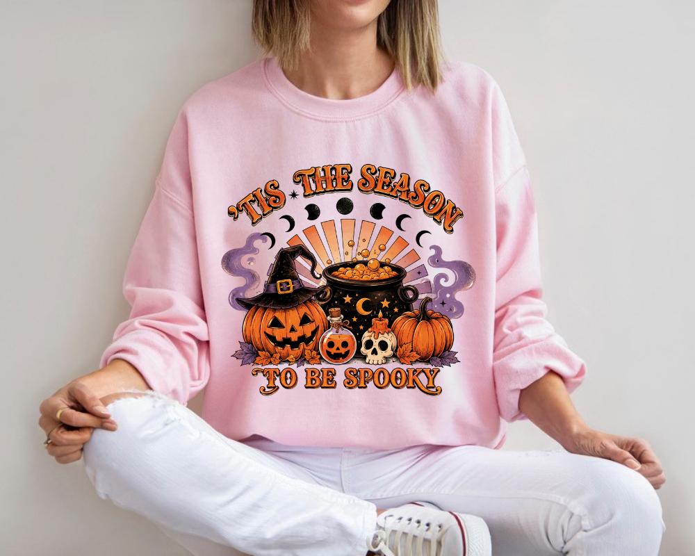 Vintage Tis the Season to Be Spooky Halloween Sweatshirt