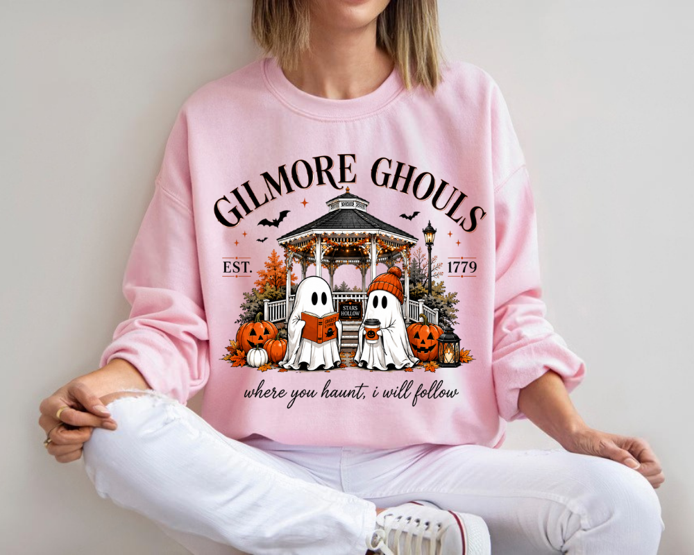 Gilmore Ghouls Sweatshirt, Cozy Book Club Sweater, Autumn Reading Ghost Crewneck, Gift for Book Lovers