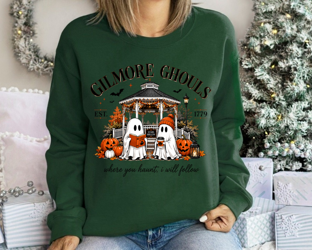 Gilmore Ghouls Sweatshirt, Cozy Book Club Sweater, Autumn Reading Ghost Crewneck, Gift for Book Lovers