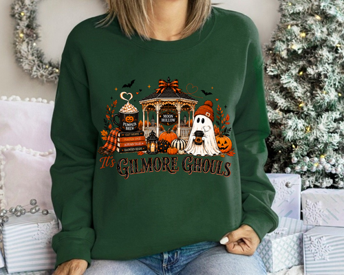 'Tis Gilmore Ghouls Sweatshirt, Cozy Pumpkin Coffee Hoodie, Spooky Fall Ghost Crewneck, Gift for Book Lovers