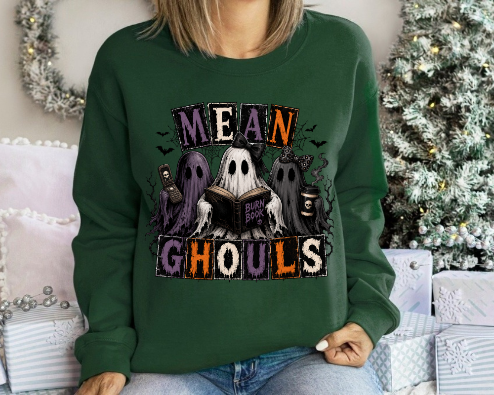 Mean Ghouls - Halloween Ghost Sweatshirt, Spooky Season Crewneck, Cute Ghost Shirt, Funny Halloween Gift for Women