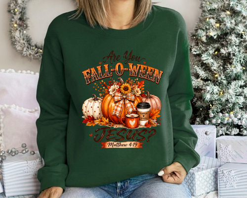Are You Fall-O-Ween for Jesus - Christian Fall Sweatshirt, Pumpkin Spice Crewneck, Faith Gift for Women