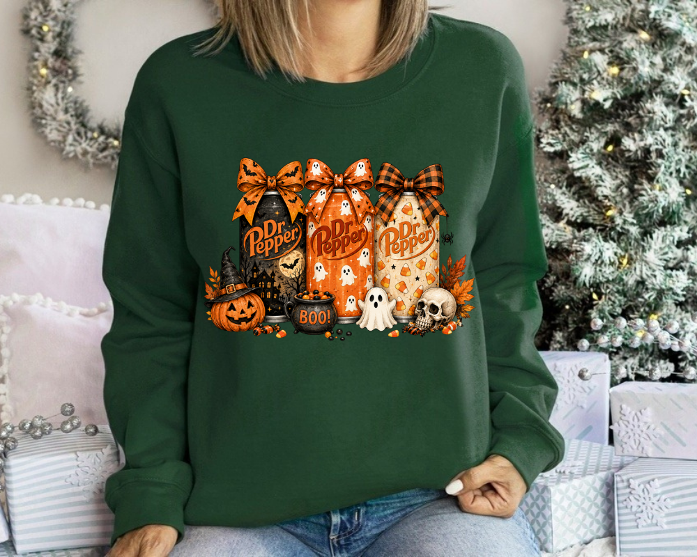 Spooky Soda Halloween Sweatshirt, Vintage Spooky Season Shirt, Cute Fall Halloween Tee, Ghost Fall Shirt, Coffee & Soda Lover Gift