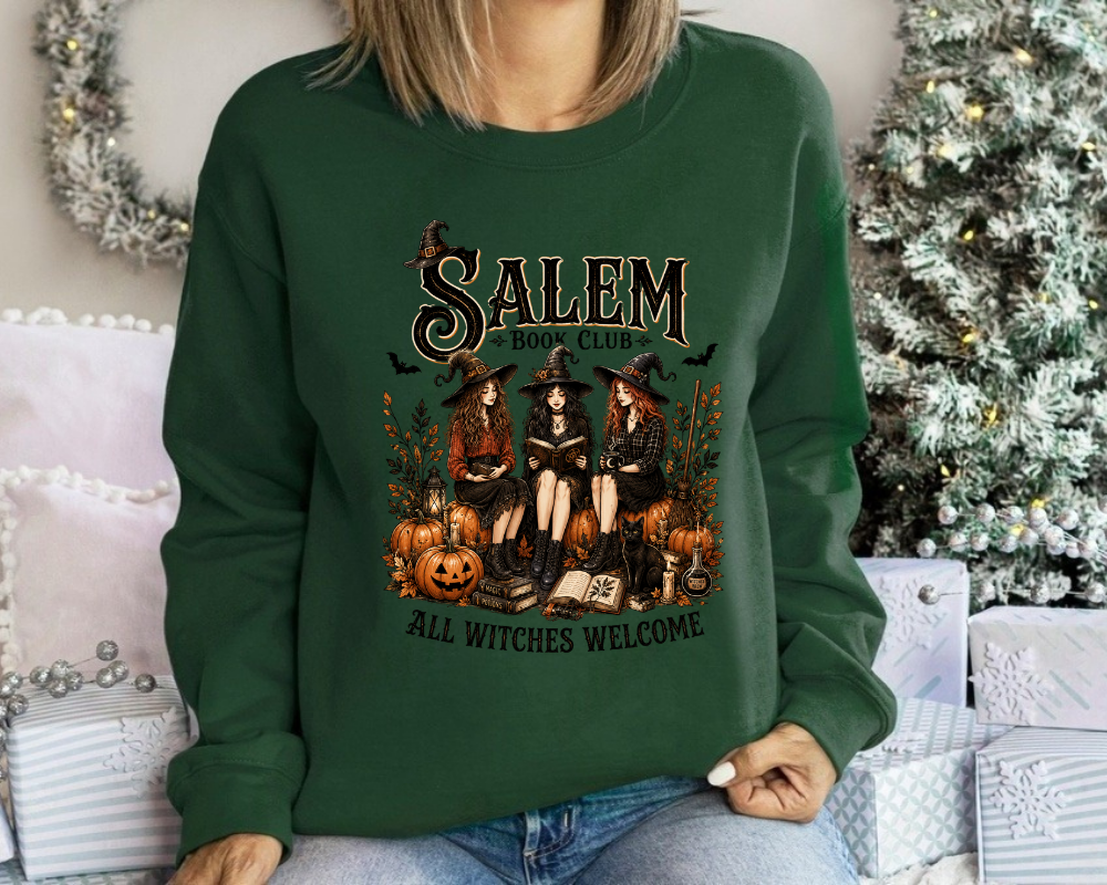 Salem Book Club Sweatshirt, Halloween Book Lover Crewneck, Witchy Book Club Shirt, Cozy Reader Gift for Women