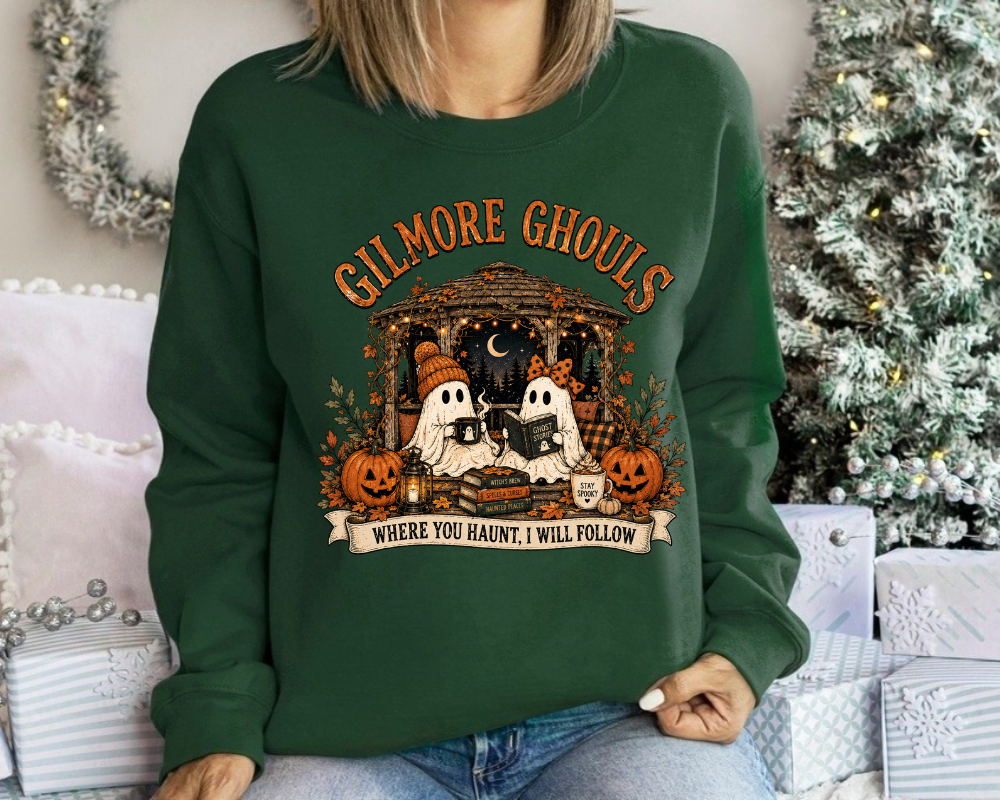 Gilmore Ghouls Halloween Sweatshirt, Ghost Book Club Crewneck, Spooky Season Shirt, Fall Ghost Sweatshirt, Cozy Autumn Sweatshirt