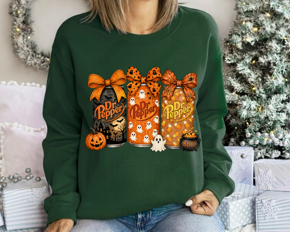 Spooky Soda Sweatshirt, Halloween Ghost Crewneck, Vintage Spooky Season Shirt, Cute Fall Graphic Tee, Soda Lover Gift for Women