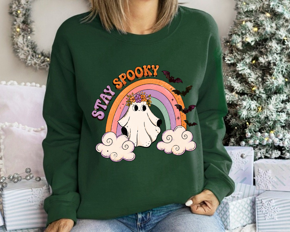 Retro Stay Spooky Ghost Halloween Sweatshirt