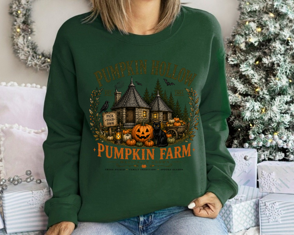 Pumpkin Farm Sweatshirt, Pumpkin Patch Halloween Crewneck, Cozy Fall Sweatshirt, Spooky Season Shirt, Autumn Harvest Gift for Women