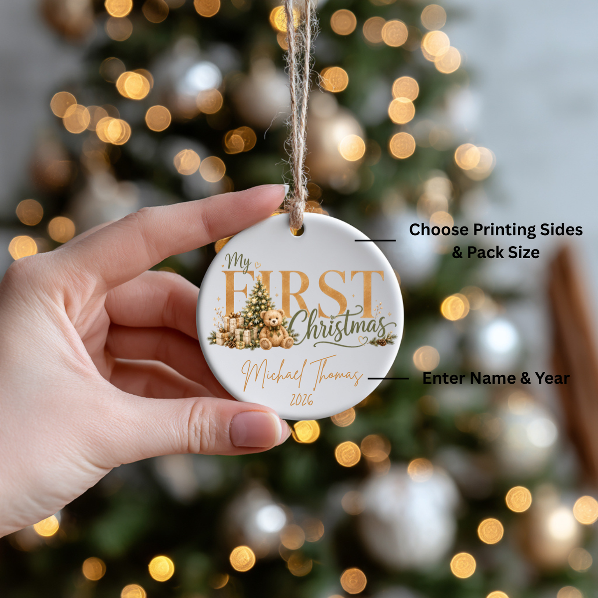 Personalized Baby’s First Christmas Ornament, Christmas Tree Ornaments Keepsake 2026