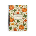 Fall Spiral Notebook – Pumpkin Journal, 6x8 Ruled Notebook, Autumn Writing Journal, Cozy Fall Stationery Gift